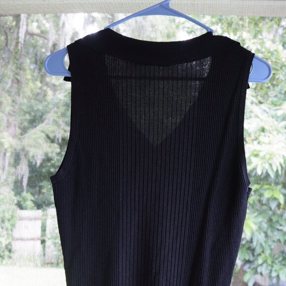 <👽 3/20$>CONCEPTS Ribbed Sweater-Knit Crop Top black size M - Picture 5 of 5